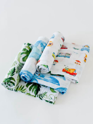 Cotton Muslin Swaddle Blanket Set - Summer Vibe