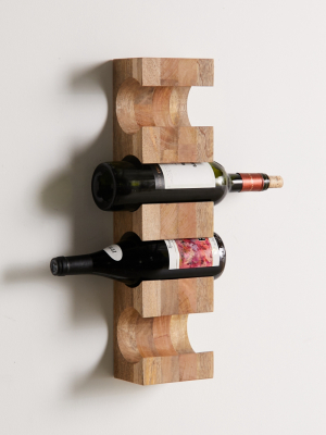 Mango Wood Wall Wine Rack