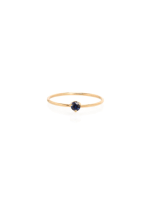 14k Single Blue Sapphire Prong Ring