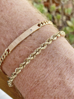 Men's 14k Gold Large Rope Chain Bracelet