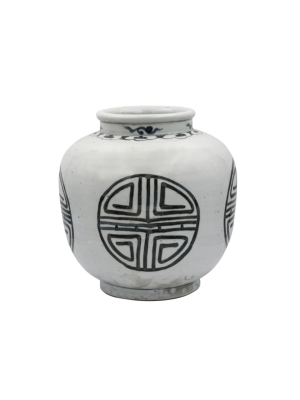 Indigo Yuan Longevity Open Top Jar