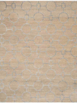 Stone Wash Geometric Beige Area Rug