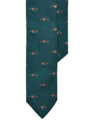Fox & Crop Wool-silk Tie