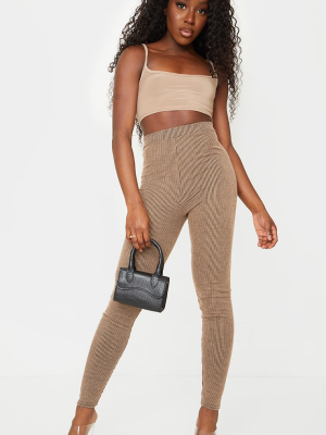 Contrast Camel Rib Leggings