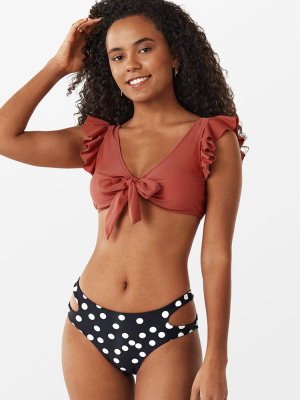 Retro Ruffle Bowknot Polka Dot Bikini