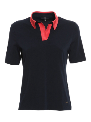 Fay Contrast Collar Polo Shirt