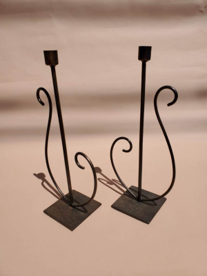 Wrought Iron Candlesticks