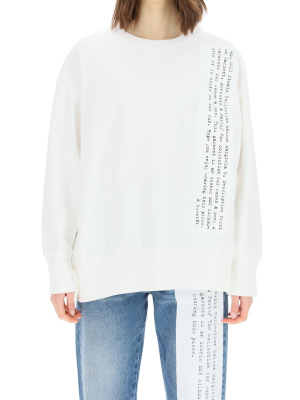 Mm6 Maison Margiela Description Print Crewneck Sweatshirt