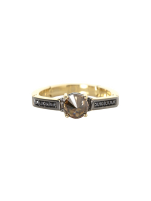 Brown And Black Diamond Ring