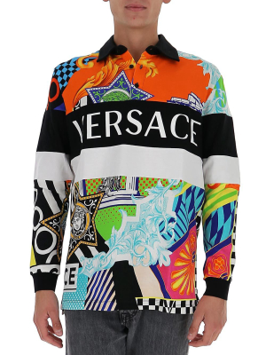 Versace Graphic Print Polo Shirt