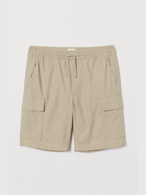 Linen-blend Utility Shorts