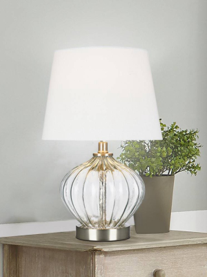 16.5" Clear Glass Accent Lamp (includes Led Light Bulb) - Cresswell Lighting