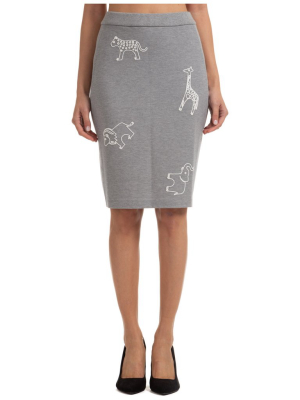 Thom Browne Animal Icon Embroidery 4-bar Skirt