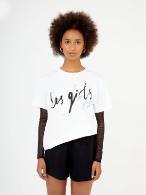 Les Girls Over Les Boys Graphic T-shirt White