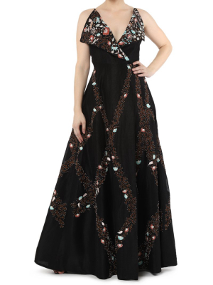 Overlap Neck Gown