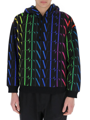 Valentino All-over Vltn Print Hoodie