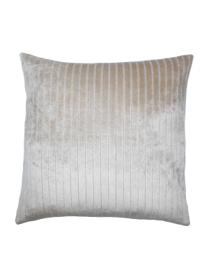 Beige Ticking Square Throw Pillow (20"x20") - The Pillow Collection