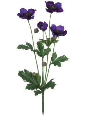 Sullivans Artificial Anemone Stem 13"h Purple Flowers