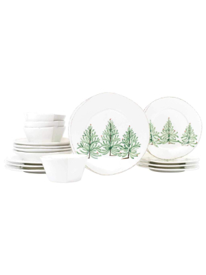 Vietri Lastra Holiday Sixteen-piece Plate Setting