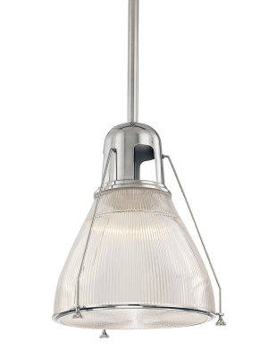 Hudson Valley Lighting Haverhill Pendant - Polished Nickel & Clear Prismatic