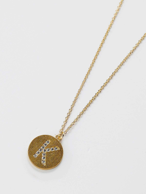 The "k" Initial Necklace In Gold