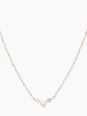 Diamond And Pink Sapphire Necklace