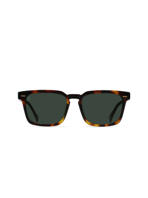 Raen Adin Square Sunglasses - Kola Tortoise/green Polarized