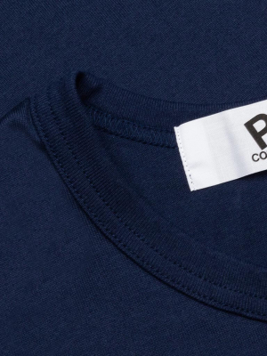 Comme Des Garcons Play Heart Text T-shirt - Navy