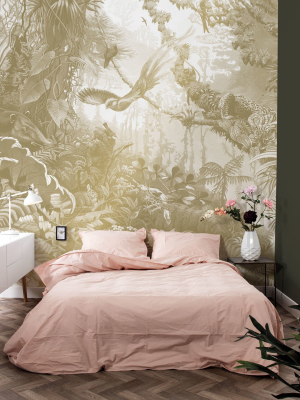 Gold Metallic Wall Mural In Tropical Landscapes White By Kek Amsterdam