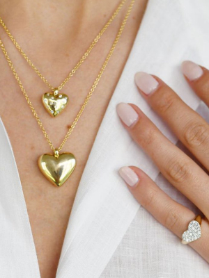Reversible Diamond And Gold Heart Necklace