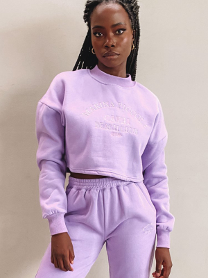 Capri Beach Cropped Crew Lilac