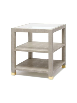 Lafeu Side Table Single And Double Sand Realistic Faux Shagreen