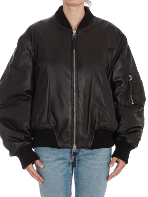 The Attico Leather Bomber Jacket