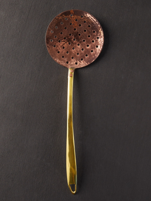 Copper + Gold Strainer Spoon