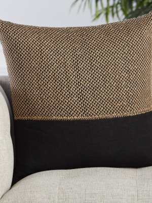 Sila Geometric Pillow In Light Tan & Black