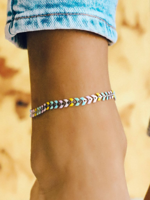 Gold Stitched Beaded Anklet