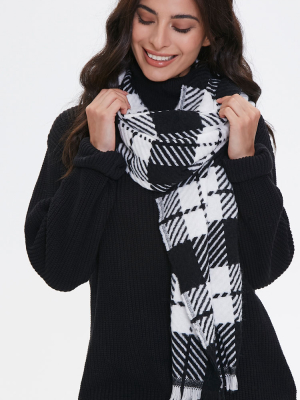 Plaid Oblong Scarf