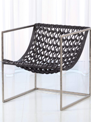 Global Views Knit & Pearl Chair - Nickel & Grey