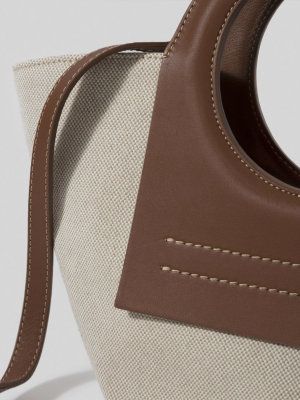 Cala Mini - Mini Canvas-leather Tote Bag