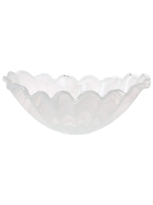 Vietri Onda Glass Centerpiece - White