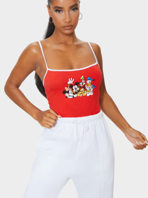 Red Disney Strappy Bodysuit