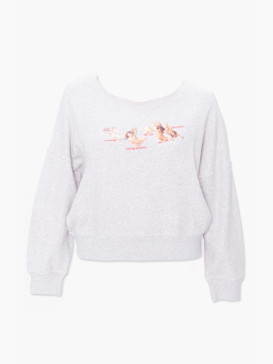 Plus Size Angel Graphic Sweatshirt