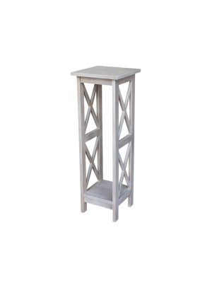 Solid Wood X - Sided Plant Stand Weathered Gray - International Concepts