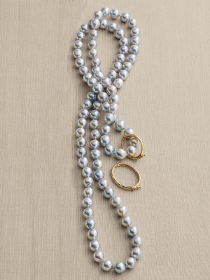 Baroque Blue Akoya Pearl Rope Necklace