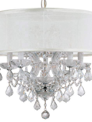 Brentwood 6 Light Crystal Chrome Drum Shade Mini Chandelier Ii