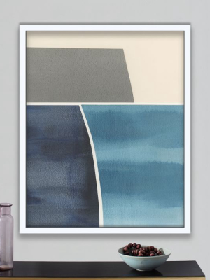 Framed Watercolor Print - Abstract Blues