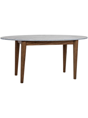 Surf Oval Dining Table With Stone Top