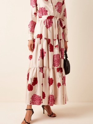 Bellini Tiered Floral-print Silk Maxi Dress