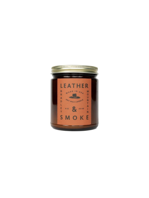 Leather &amp; Smoke Candle