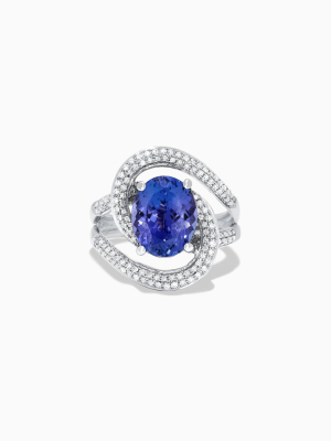 Effy 14k White Gold Tanzanite And Diamond Double Loop Ring, 4.31 Tcw